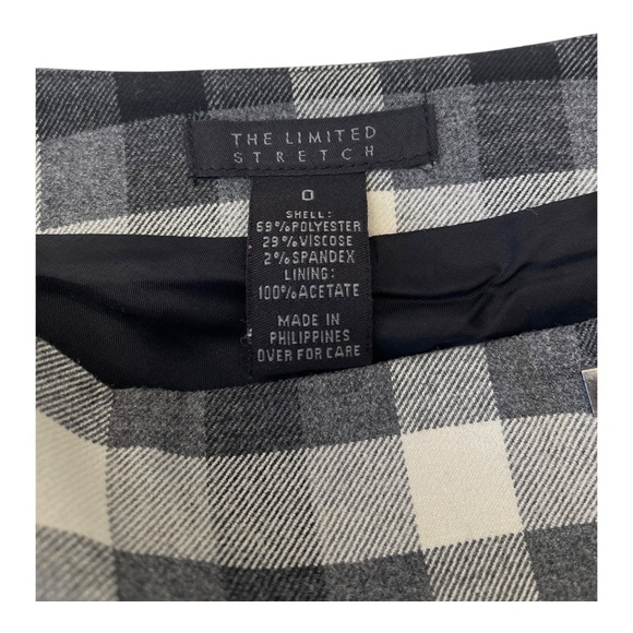 The Limited Black and White Cream Mini A-Line Pleated Plaid Skirt Size 0 - Picture 11 of 12